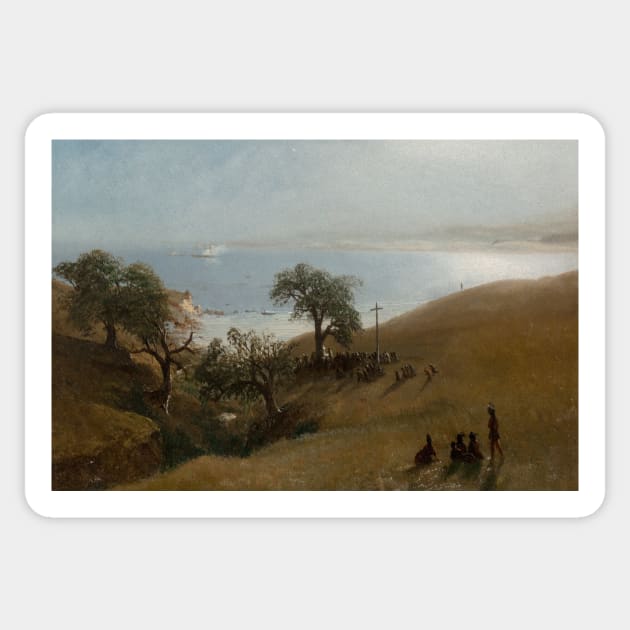 Study for Entrance into Monterey by Albert Bierstadt Sticker by Classic Art Stall